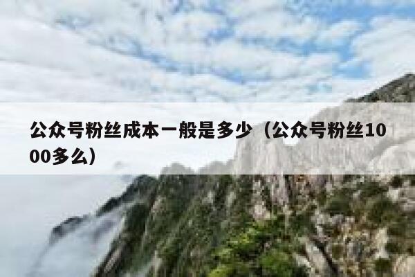 公众号粉丝成本一般是多少（公众号粉丝1000多么） 第1张