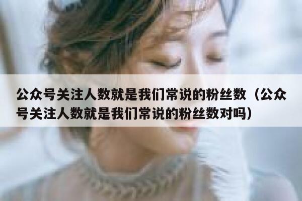 公众号关注人数就是我们常说的粉丝数（公众号关注人数就是我们常说的粉丝数对吗） 第1张