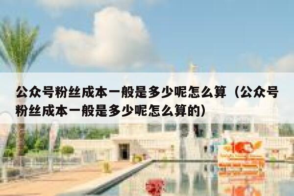 公众号粉丝成本一般是多少呢怎么算（公众号粉丝成本一般是多少呢怎么算的） 第1张