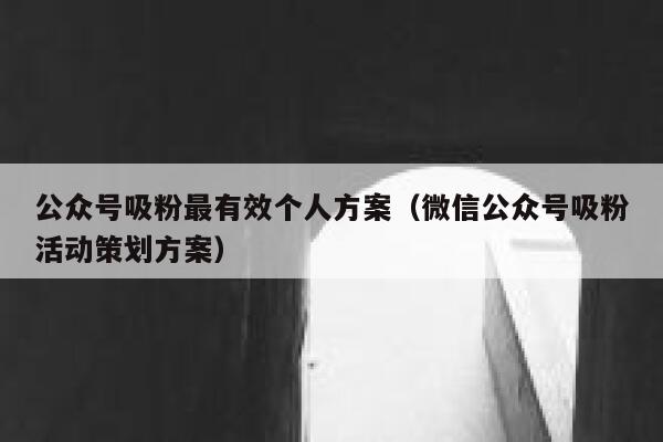公众号吸粉最有效个人方案(微信公众号吸粉活动策划方案) 第1张 公众号吸粉最有效个人方案(微信公众号吸粉活动策划方案) 第1张