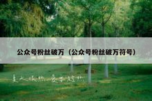 公众号粉丝破万（公众号粉丝破万符号） 第1张