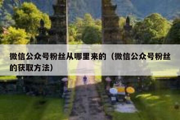 微信公众号粉丝从哪里来的（微信公众号粉丝的获取方法） 第1张