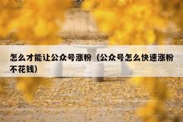 怎么才能让公众号涨粉(公众号怎么快速涨粉不花钱) 第1张 怎么才能让公众号涨粉(公众号怎么快速涨粉不花钱) 第1张