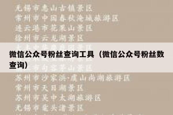 微信公众号粉丝查询工具（微信公众号粉丝数查询） 第1张