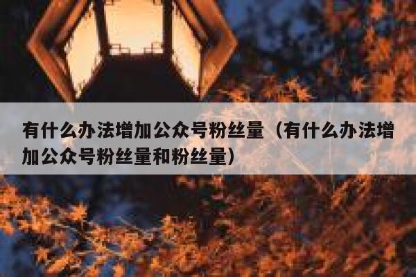 有什么办法增加公众号粉丝量(有什么办法增加公众号粉丝量和粉丝量) 第1张 有什么办法增加公众号粉丝量(有什么办法增加公众号粉丝量和粉丝量) 第1张