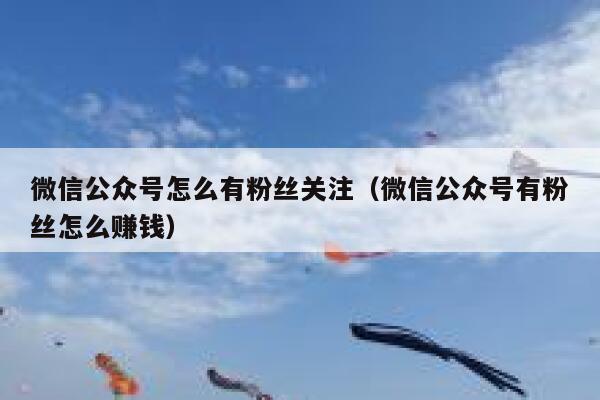 微信公众号怎么有粉丝关注（微信公众号有粉丝怎么赚钱） 第1张