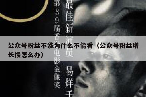 公众号粉丝不涨为什么不能看（公众号粉丝增长慢怎么办） 第1张