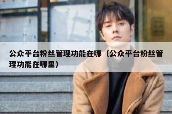 公众平台粉丝管理功能在哪(公众平台粉丝管理功能在哪里) 第1张 公众平台粉丝管理功能在哪(公众平台粉丝管理功能在哪里) 第1张