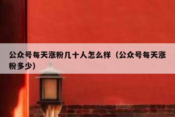 公众号每天涨粉几十人怎么样(公众号每天涨粉多少) 第1张 公众号每天涨粉几十人怎么样(公众号每天涨粉多少) 第1张