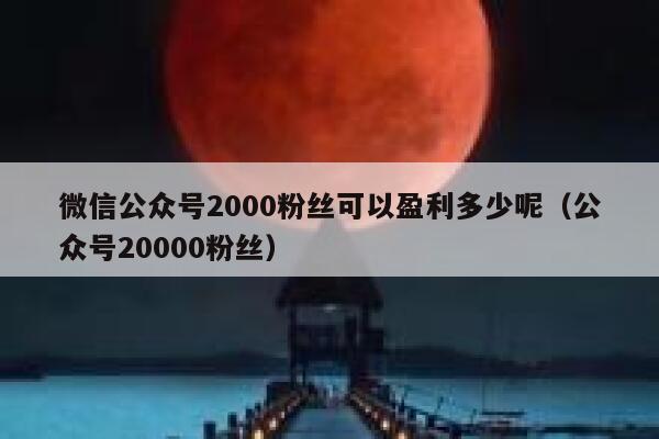 微信公众号2000粉丝可以盈利多少呢（公众号20000粉丝） 第1张