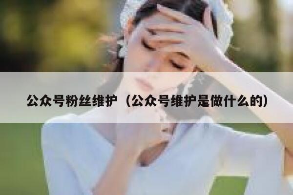 公众号粉丝维护（公众号维护是做什么的） 第1张