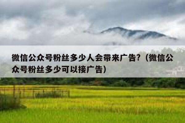 微信公众号粉丝多少人会带来广告?（微信公众号粉丝多少可以接广告） 第1张