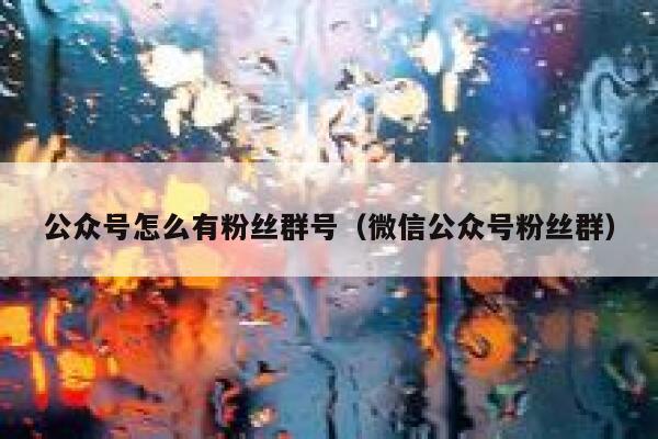 公众号怎么有粉丝群号（微信公众号粉丝群） 第1张