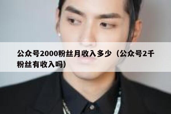 公众号2000粉丝月收入多少（公众号2千粉丝有收入吗） 第1张