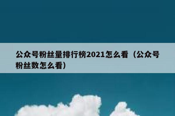 公众号粉丝量排行榜2021怎么看（公众号粉丝数怎么看） 第1张