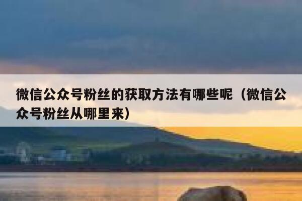 微信公众号粉丝的获取方法有哪些呢（微信公众号粉丝从哪里来） 第1张