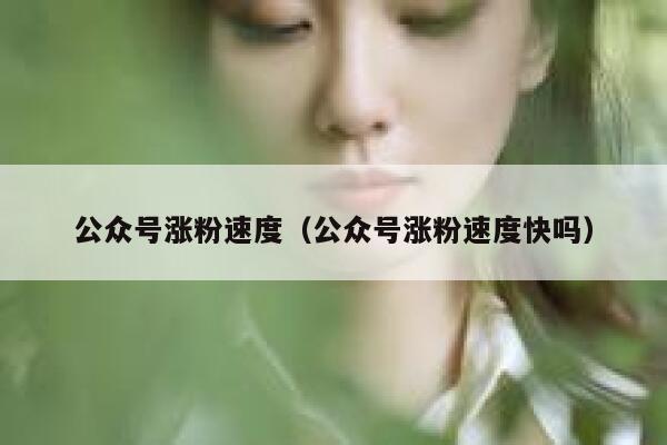 公众号涨粉速度（公众号涨粉速度快吗） 第1张