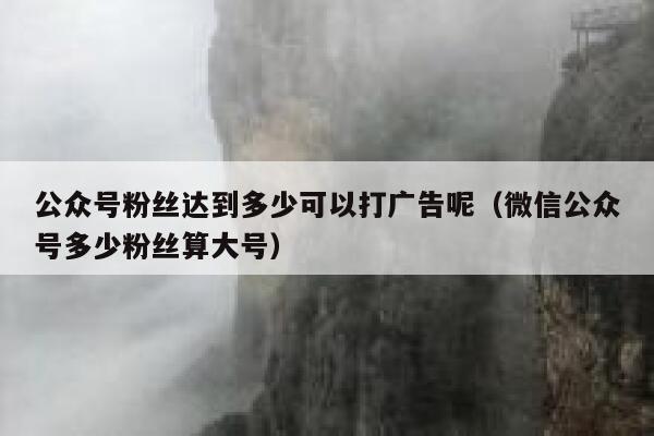 公众号粉丝达到多少可以打广告呢（微信公众号多少粉丝算大号） 第1张