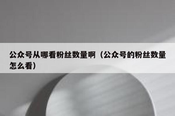 公众号从哪看粉丝数量啊（公众号的粉丝数量怎么看） 第1张