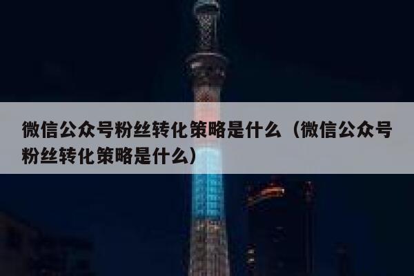 微信公众号粉丝转化策略是什么（微信公众号粉丝转化策略是什么） 第1张