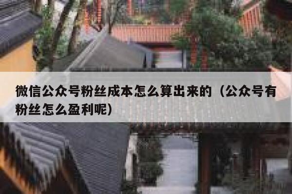 微信公众号粉丝成本怎么算出来的（公众号有粉丝怎么盈利呢） 第1张