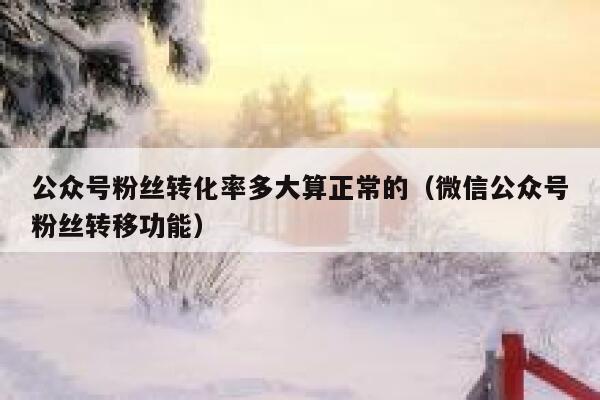 公众号粉丝转化率多大算正常的(微信公众号粉丝转移功能) 第1张 公众号粉丝转化率多大算正常的(微信公众号粉丝转移功能) 第1张