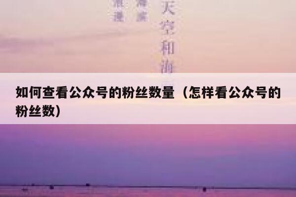 如何查看公众号的粉丝数量（怎样看公众号的粉丝数） 第1张