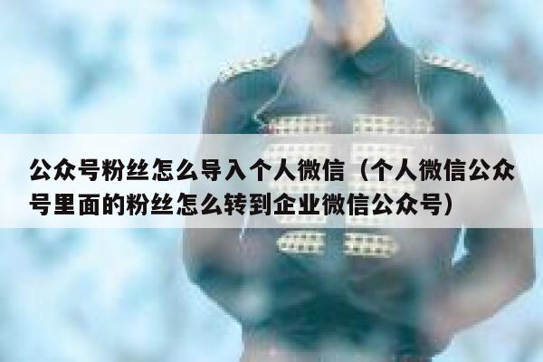 公众号粉丝怎么导入个人微信（个人微信公众号里面的粉丝怎么转到企业微信公众号） 第1张