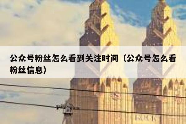 公众号粉丝怎么看到关注时间（公众号怎么看粉丝信息） 第1张