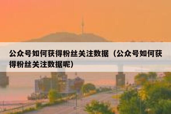 公众号如何获得粉丝关注数据(公众号如何获得粉丝关注数据呢) 第1张 公众号如何获得粉丝关注数据(公众号如何获得粉丝关注数据呢) 第1张