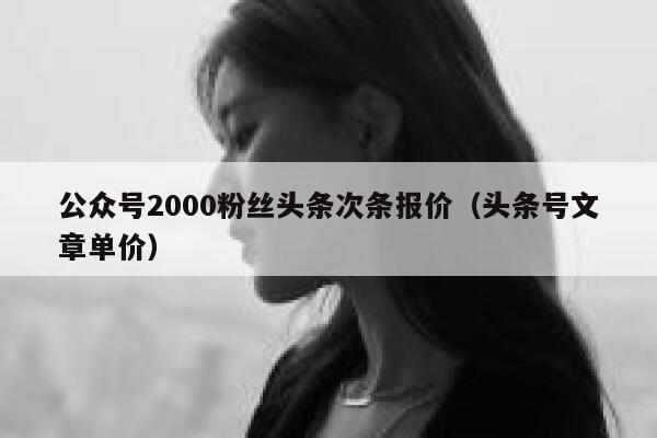 公众号2000粉丝头条次条报价（头条号文章单价） 第1张