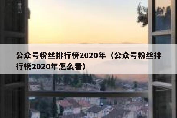 公众号粉丝排行榜2020年（公众号粉丝排行榜2020年怎么看） 第1张