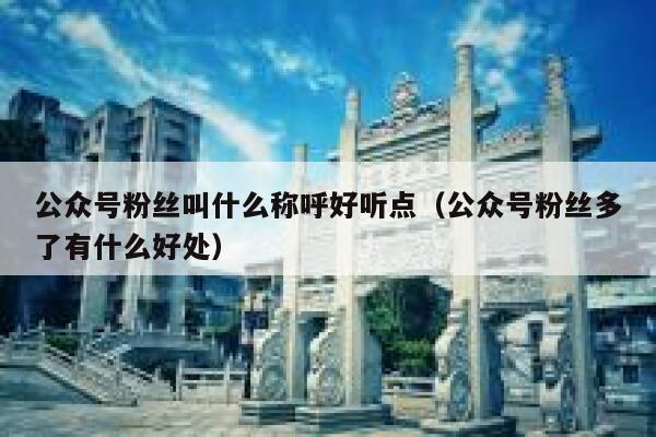 公众号粉丝叫什么称呼好听点（公众号粉丝多了有什么好处） 第1张