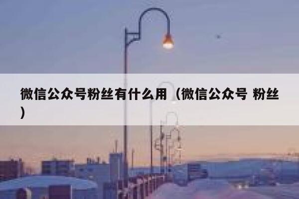 微信公众号粉丝有什么用（微信公众号 粉丝） 第1张