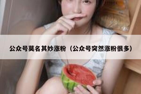 公众号莫名其妙涨粉（公众号突然涨粉很多） 第1张