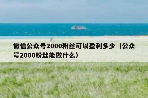 微信公众号2000粉丝可以盈利多少（公众号2000粉丝能做什么） 第1张