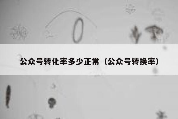公众号转化率多少正常（公众号转换率） 第1张