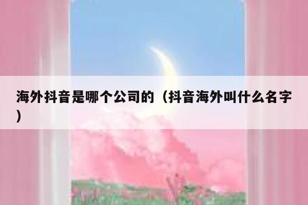 海外抖音是哪个公司的（抖音海外叫什么名字） 第1张