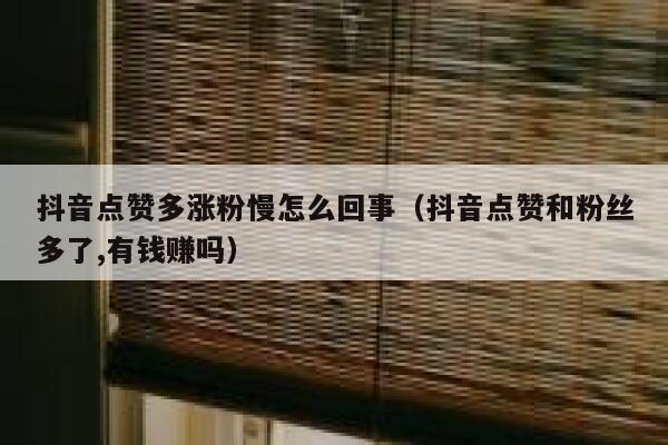 抖音点赞多涨粉慢怎么回事（抖音点赞和粉丝多了,有钱赚吗） 第1张