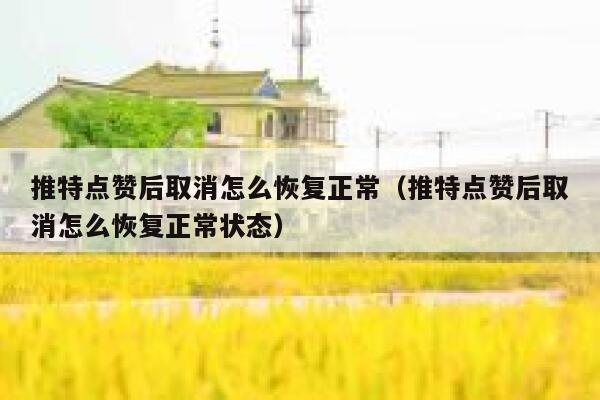 推特点赞后取消怎么恢复正常（推特点赞后取消怎么恢复正常状态） 第1张