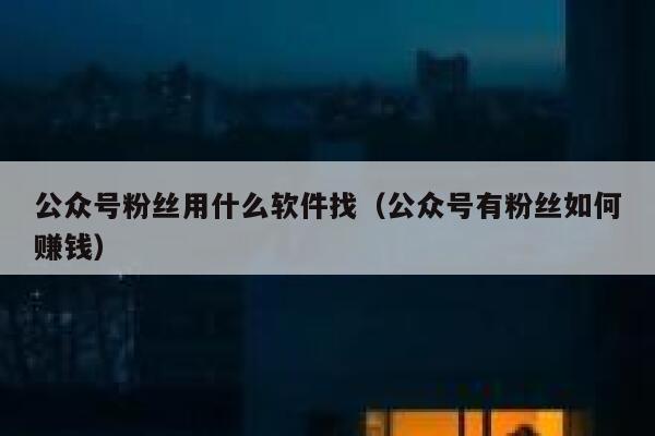 公众号粉丝用什么软件找（公众号有粉丝如何赚钱） 第1张