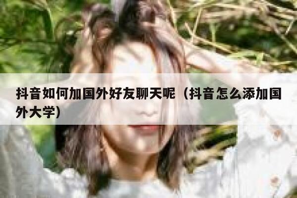 抖音如何加国外好友聊天呢（抖音怎么添加国外大学） 第1张