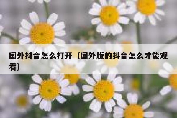 国外抖音怎么打开（国外版的抖音怎么才能观看） 第1张