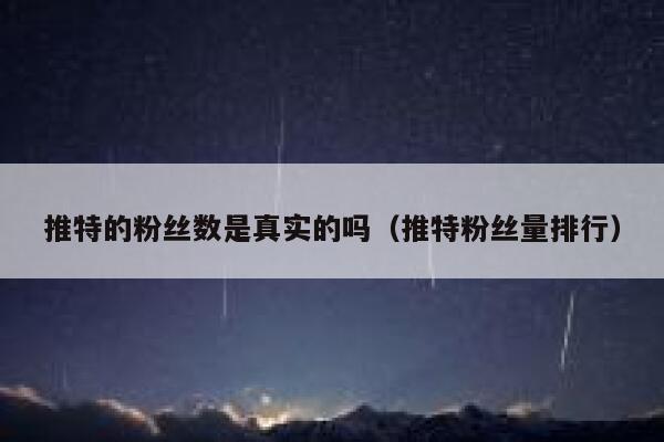 推特的粉丝数是真实的吗（推特粉丝量排行） 第1张