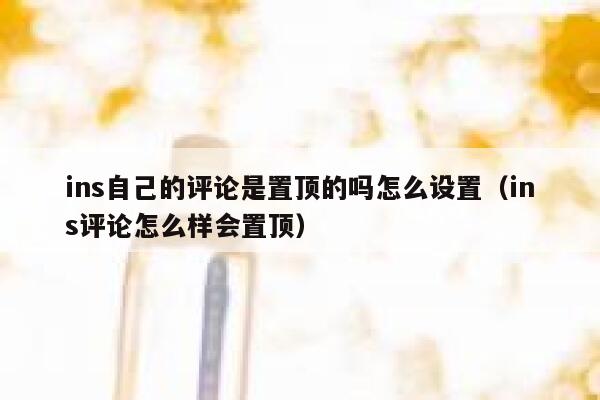 ins自己的评论是置顶的吗怎么设置（ins评论怎么样会置顶） 第1张