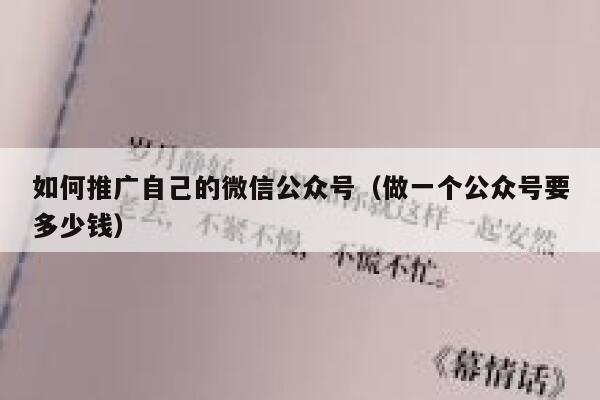 如何推广自己的微信公众号（做一个公众号要多少钱） 第1张