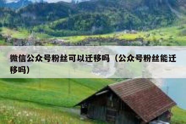 微信公众号粉丝可以迁移吗（公众号粉丝能迁移吗） 第1张