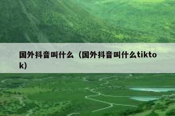 国外抖音叫什么（国外抖音叫什么tiktok） 第1张