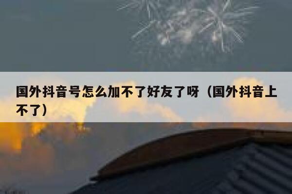 国外抖音号怎么加不了好友了呀（国外抖音上不了） 第1张