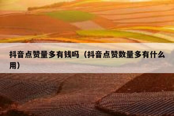 抖音点赞量多有钱吗（抖音点赞数量多有什么用） 第1张